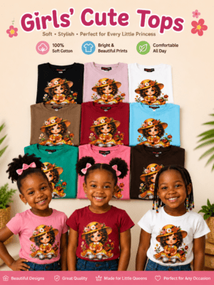 🌸 Girls’ Cotton Cute Tops -Preorder 🌸