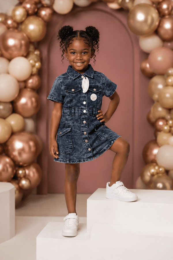 ✨ Denim Princess Dress ✨ Stylish and trendy denim dress for little fashion queens 💙 Perfect for birthdays, outings, photoshoots, and everyday wear. Designed for comfort and style with premium quality finishing. 👧 Ages: 1–5 Years 💰 Price: GHC 85 📦 MOQ: 6 Pieces ✅ Soft & comfortable fit ✅ Trendy kids fashion ✅ Premium quality denim ✅ Perfect for boutiques & resellers
