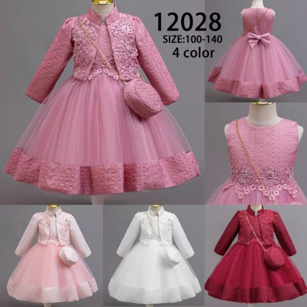 Girls 3pcs set gown - 200Gh - 3-8 years