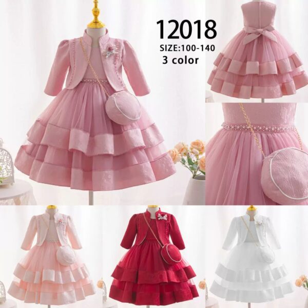 Girls gown - 3-7 years 3 pcs set Gh 195 gh