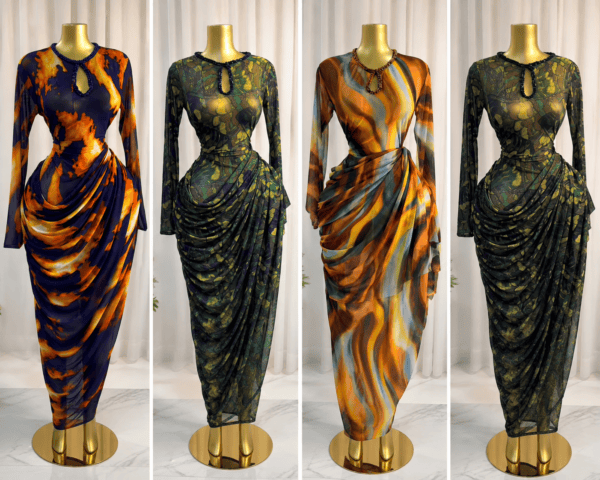 Ladies dress long -125gh moq 10, s-xl