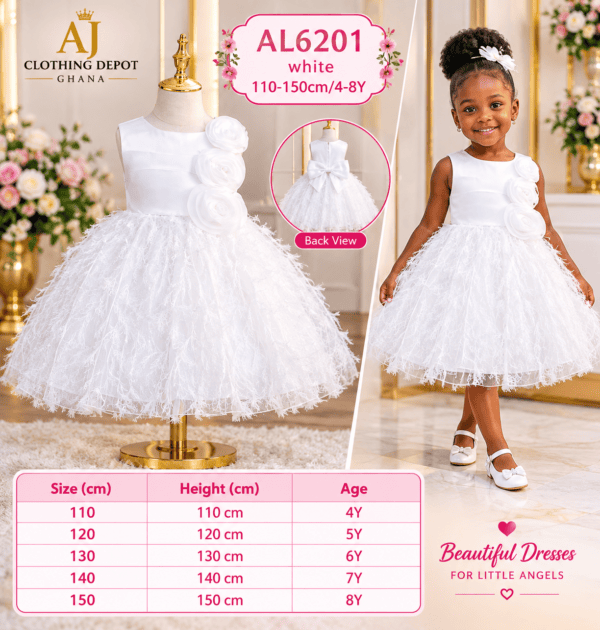 Girls premium white dress- 3-7 yrs moq 1 - 185gh