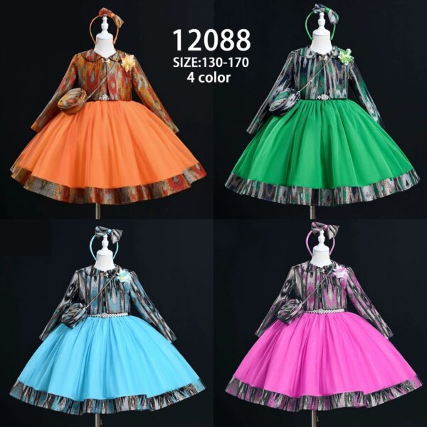 Girls 4pcs set gown - 245Gh - 6years to 12years
